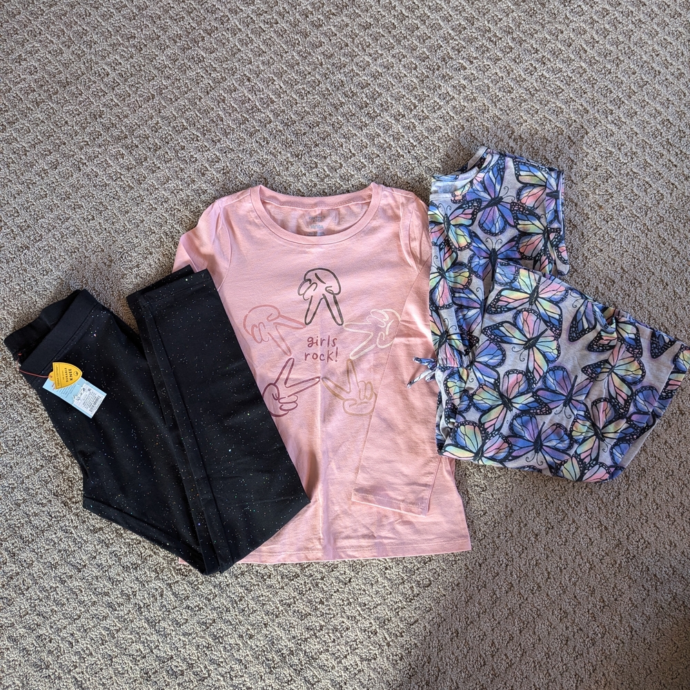 New Leggings, Tee, And Romper Set